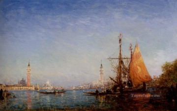 Venecia clásica Painting - El barco Grand Conal Barbizon Felix Ziem paisaje marino Venecia